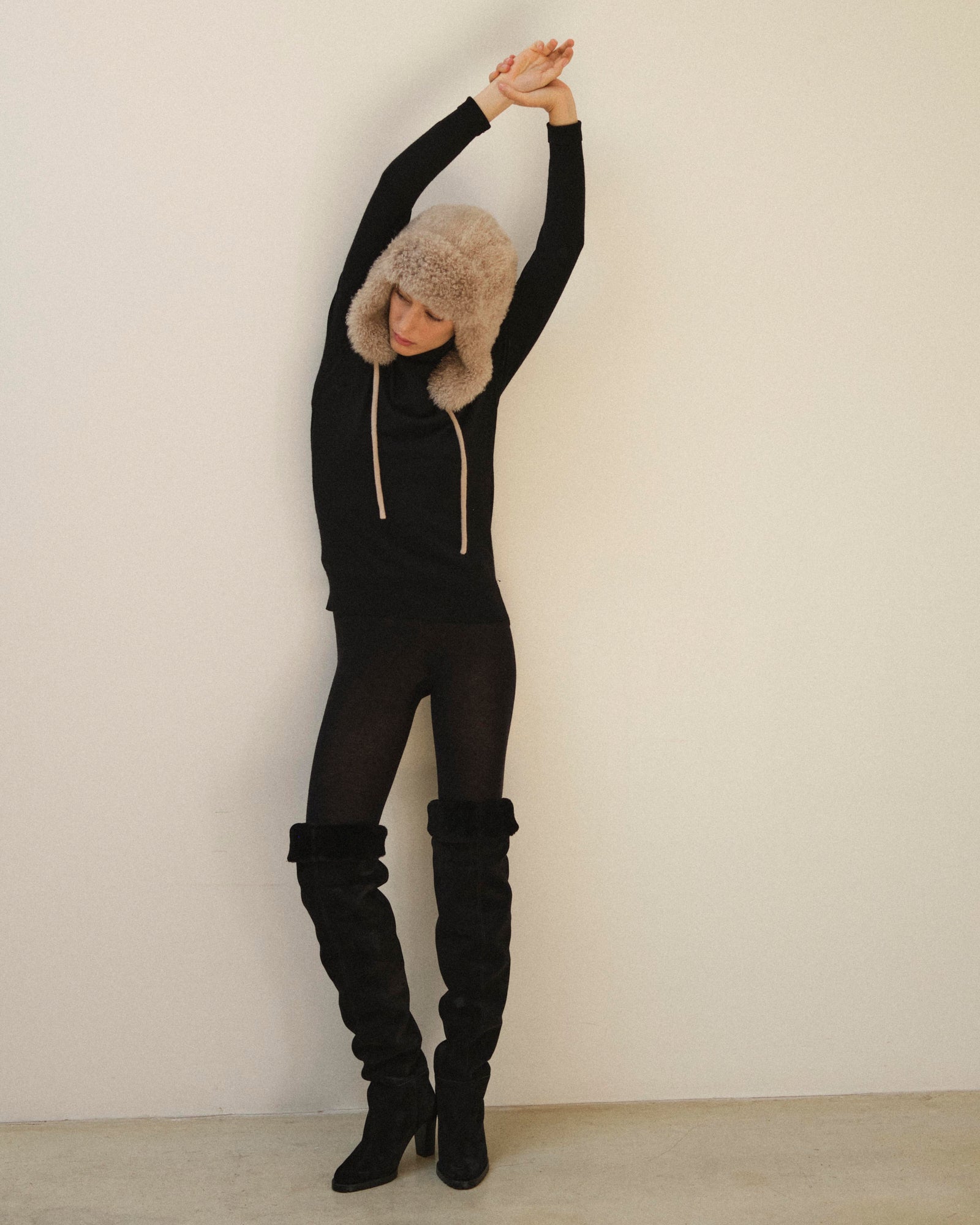 新品未使用 Yves Salomonイヴサロモン HEAD BAND セール】Yves Salomon Meteo HEAD BAND KNITTED REX RABBIT