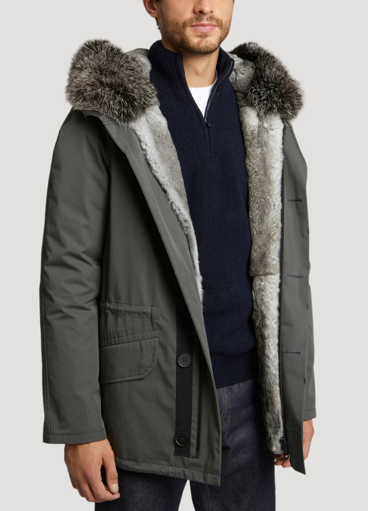parka-iconique-courte-en-coton-melange-et-fourrure-gris-21whv01977f52xb2863 -Yves Salomon