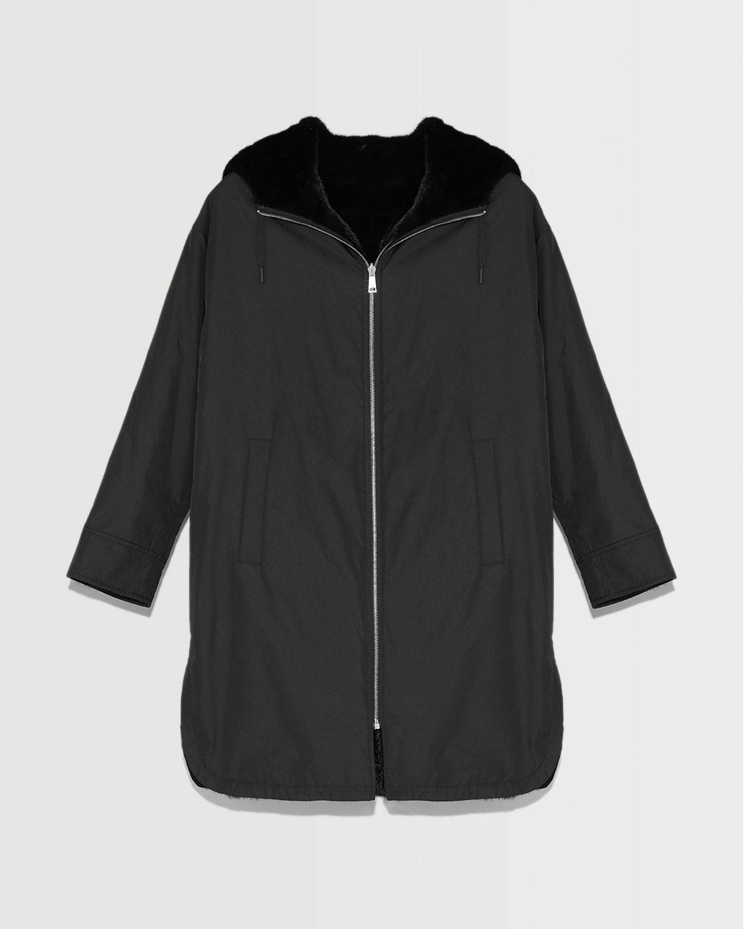 manteau-long-reversible-en-fourrure-de-vison-noir-21wym02993nyvcc99 -Yves Salomon