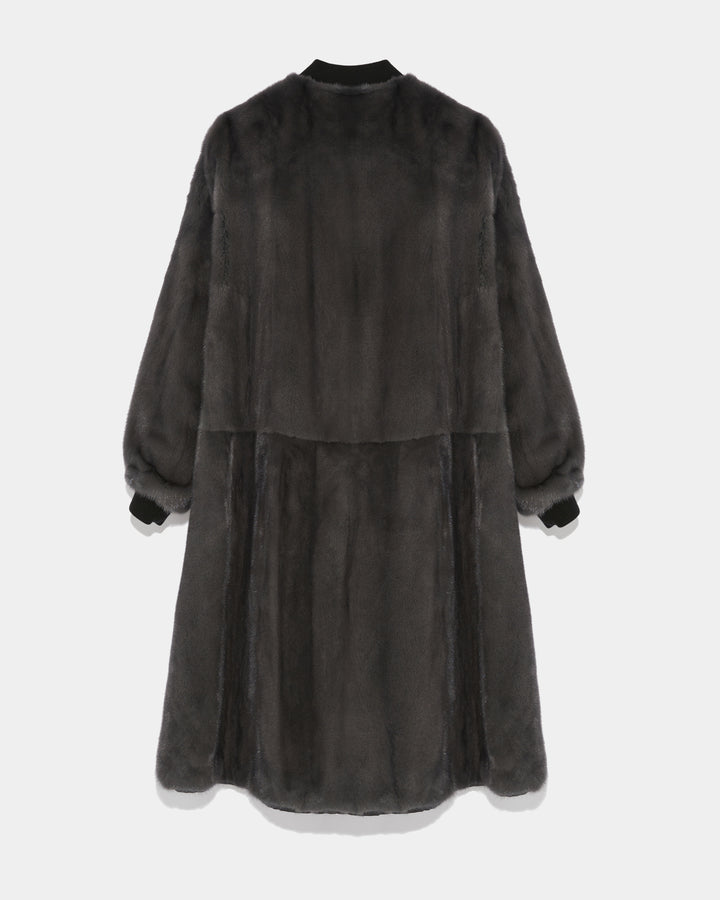 bomber-reversible-en-tissu-technique-deperlant-et-vison-a-poils-longs-noir-gris-22wfm04700a22xb3011 -Yves Salomon