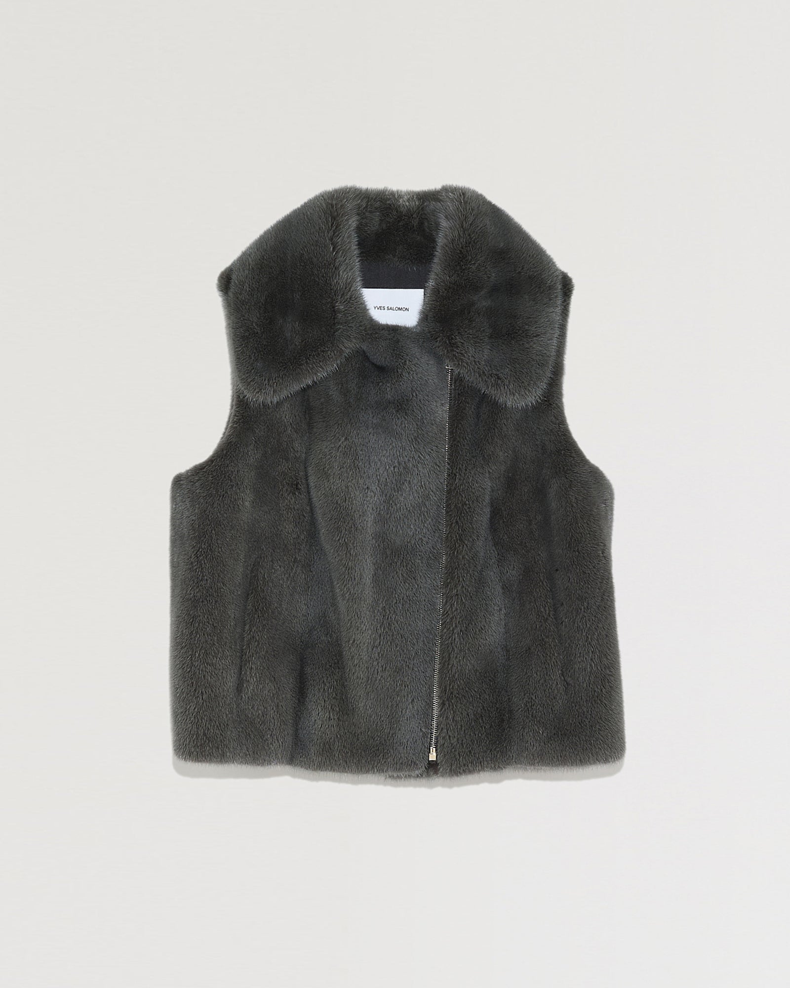 Sleeveless mink fur gilet Grey Yves Salomon