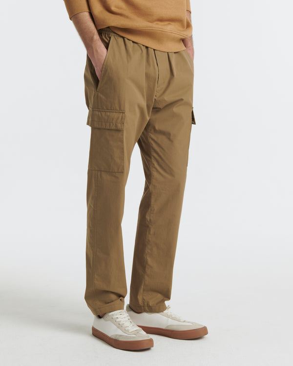 Cotton-blend cargo trousers - khaki