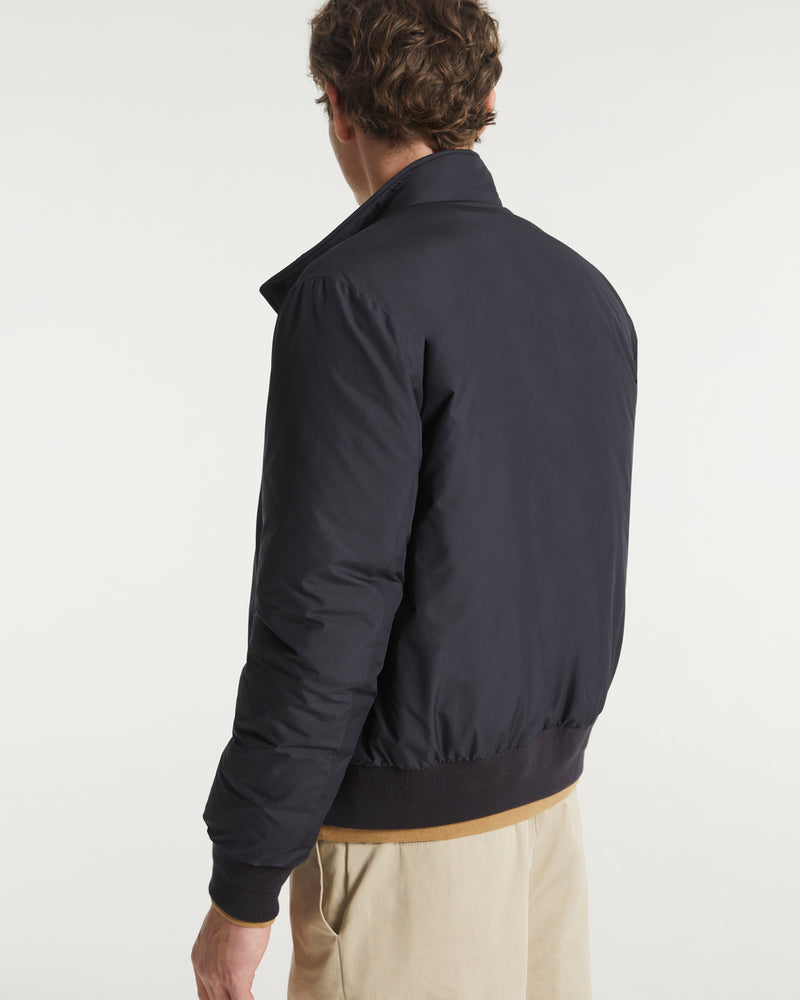 Down-filled technical fabric blouson - blue