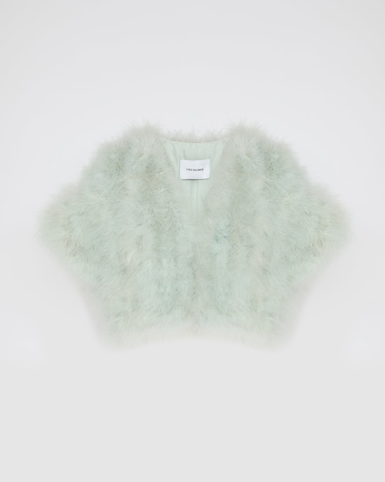 Cropped feather bolero - grey - Yves Salomon