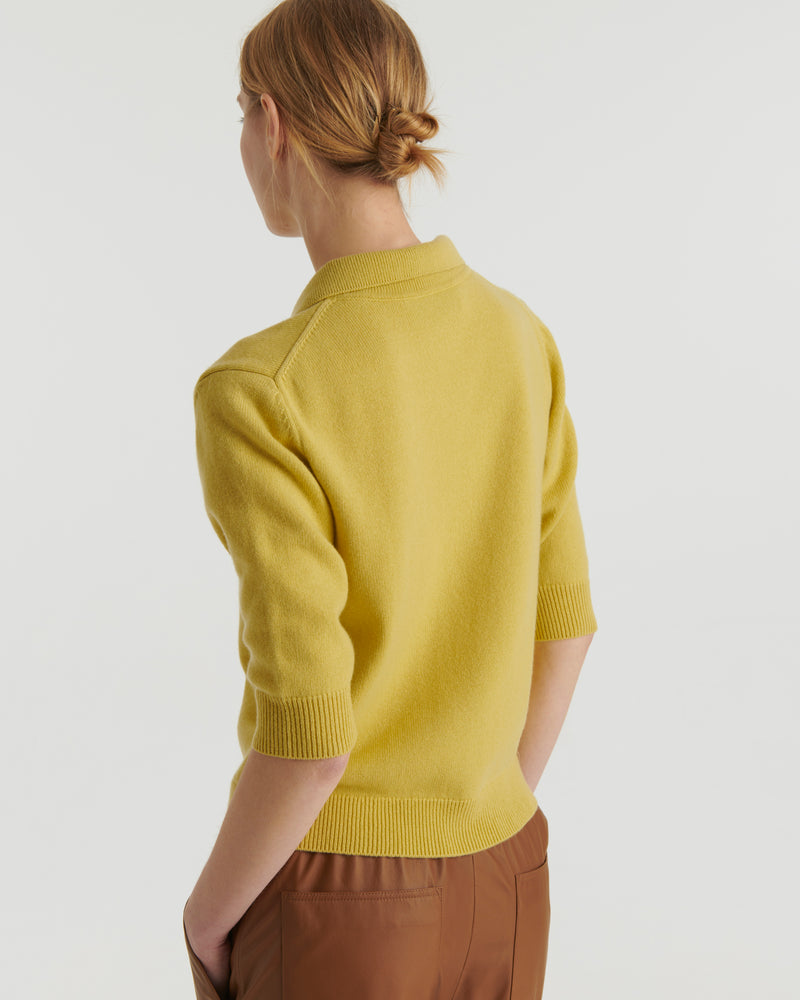 Knit polo shirt - yellow