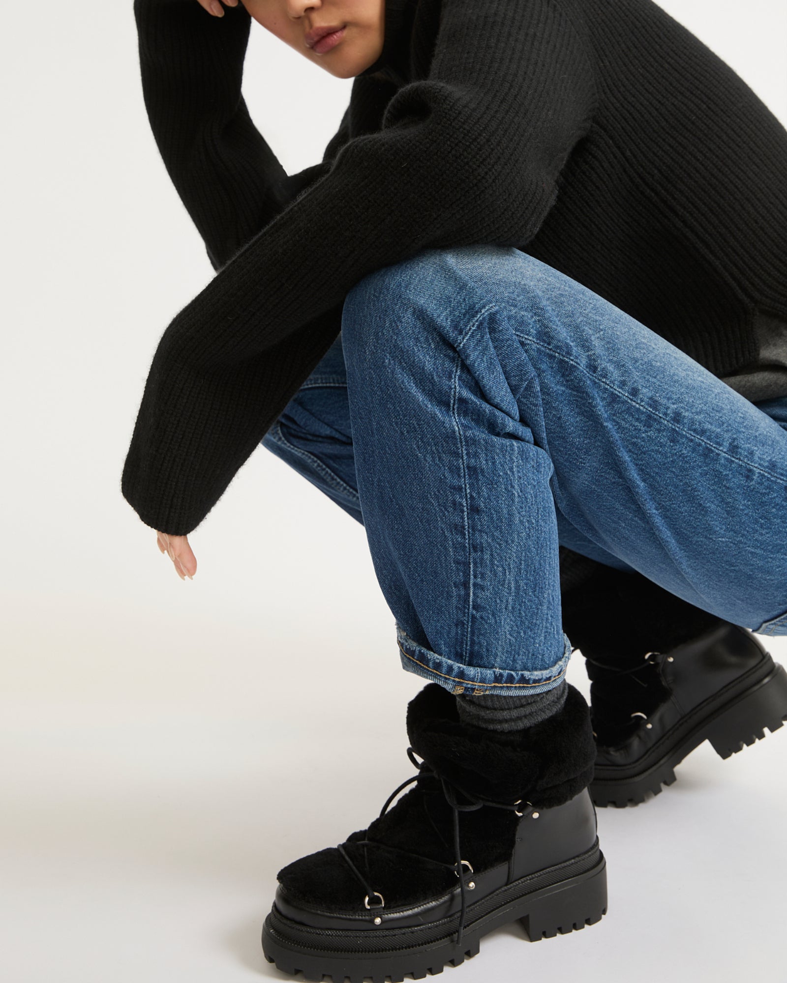 botes de mitja alçada Negre Yves Salomon - Main Image