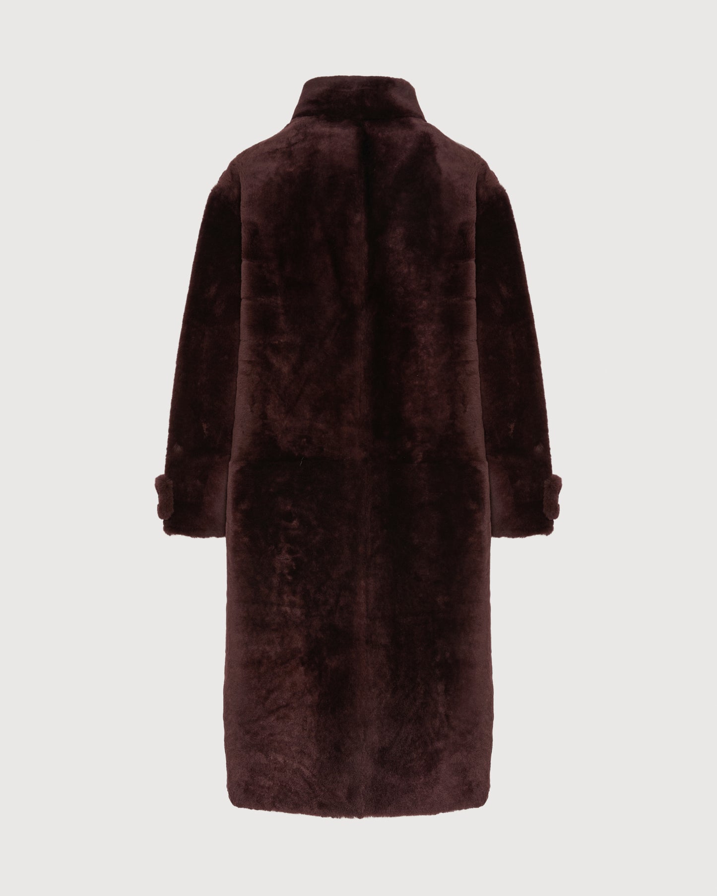 Manteau officier en peau lainée d'agneau mérinos -Yves Salomon