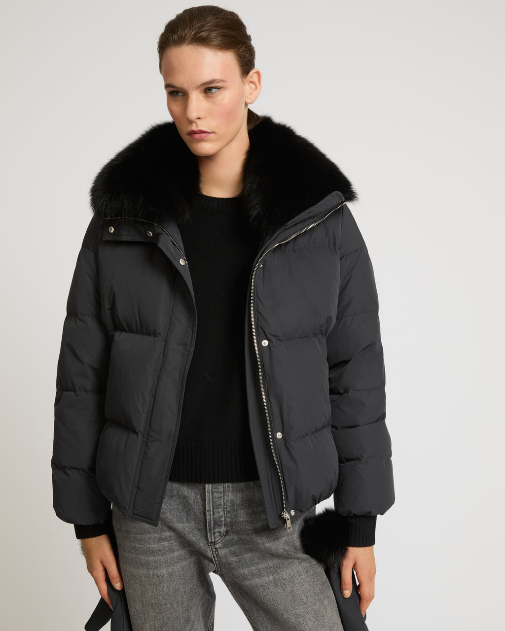 Kou luchiano reflective iridescent puffer jacket 2025
