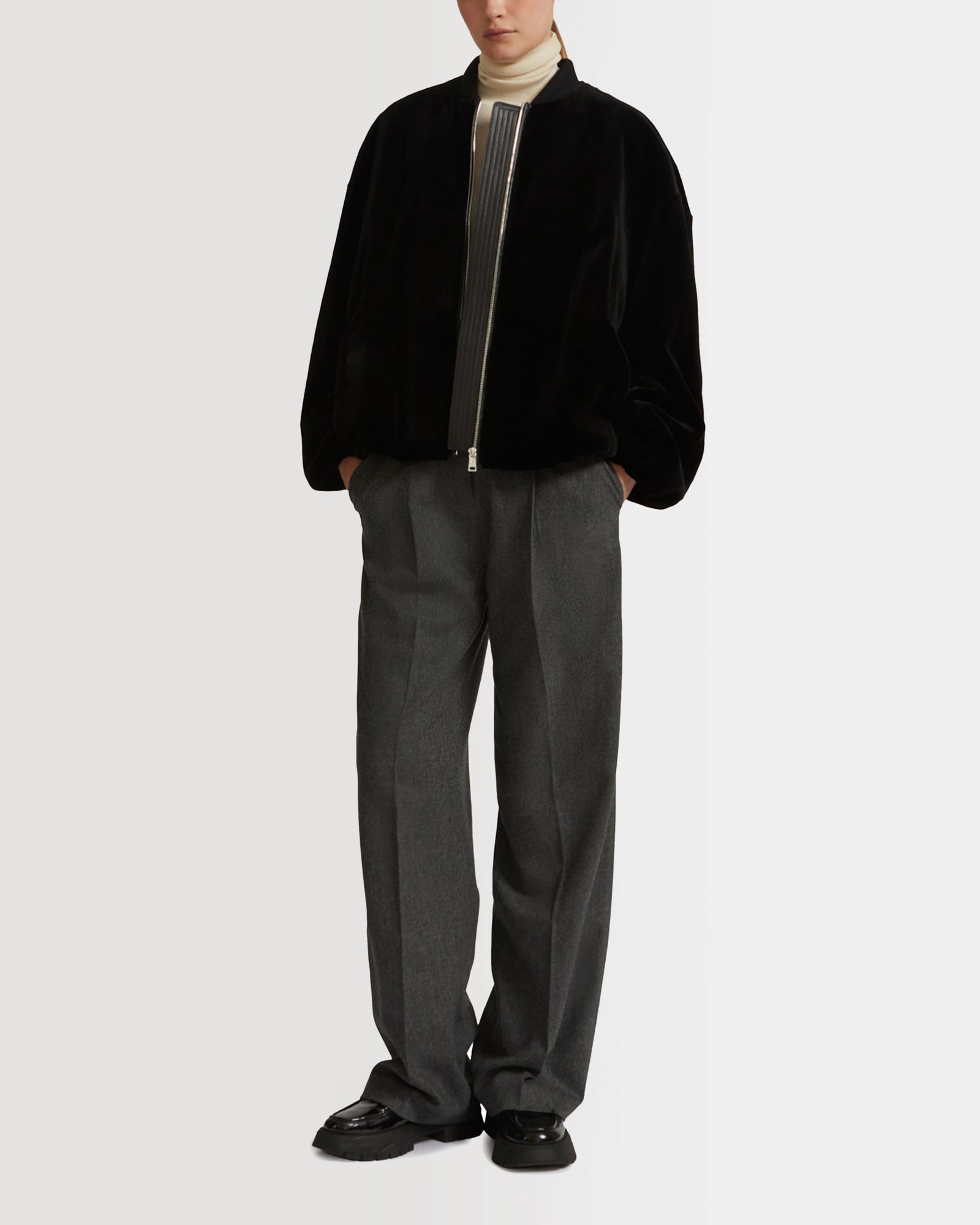 Bomber jacket in sheared mink fur - Black - Yves Salomon - Women