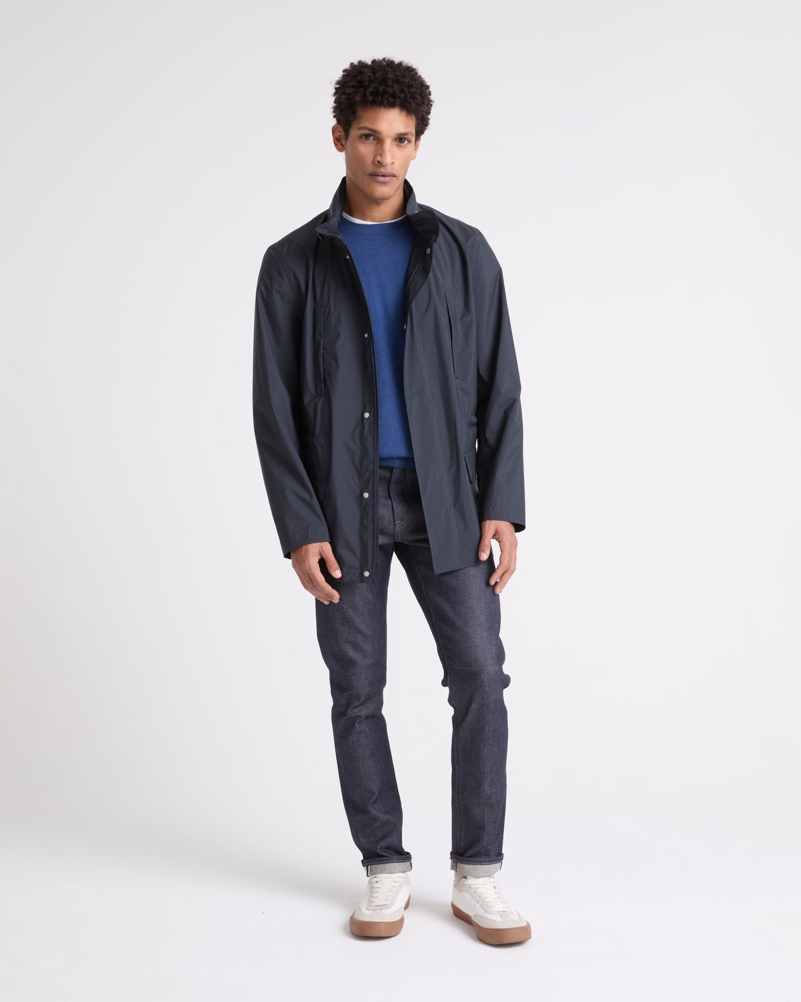 Jacket in technical fabric - Blue - Yves Salomon men