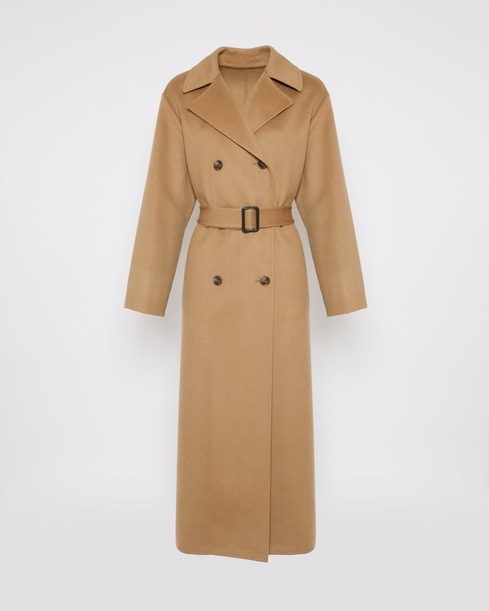Double-sided wool-blend trench coat camel Yves Salomon