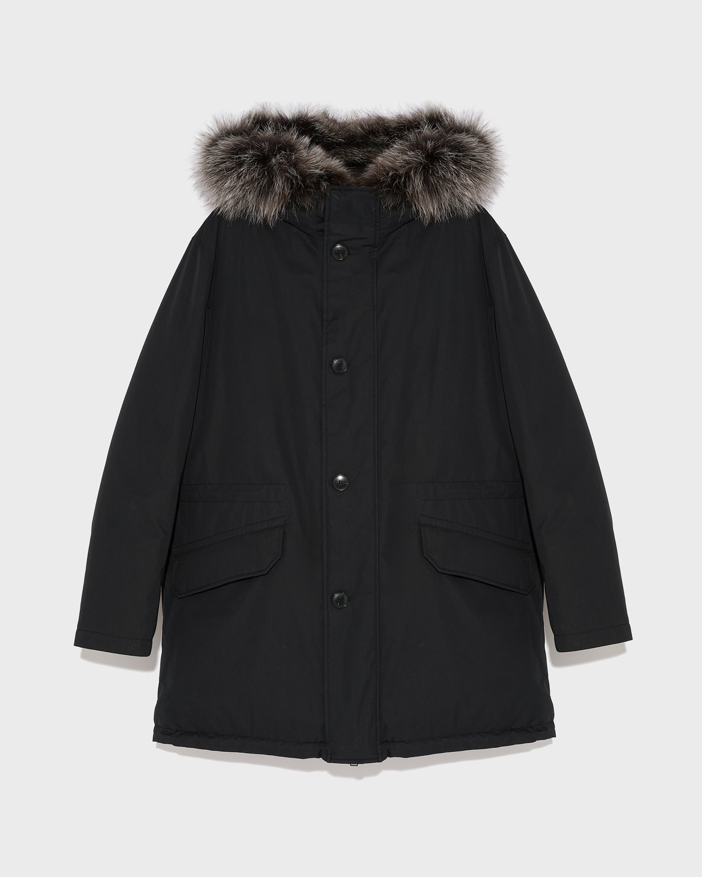 parka-iconique-en-coton-melange-garniture-renard-noir-25whm03390k25gb1820 -Yves Salomon