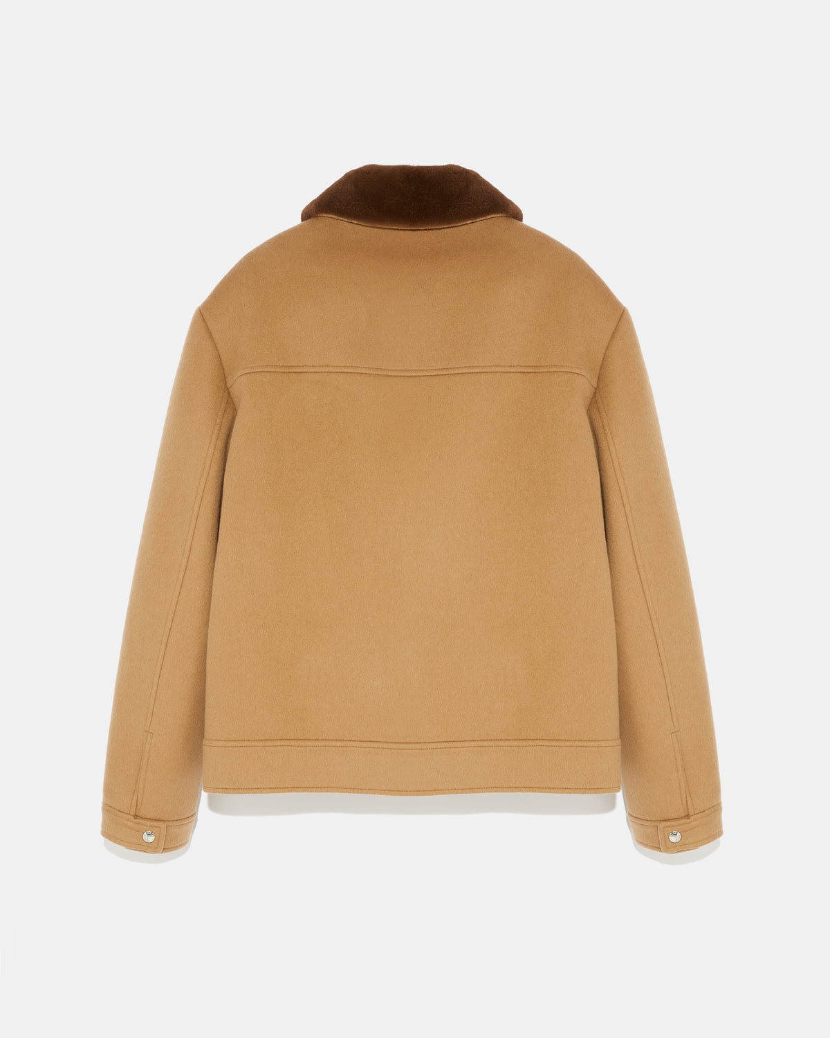 veste-zippee-en-tissu-double-face-laine-cachemire-avec-col-en-vison-toast-25whv00966b12ga2150 -Yves Salomon