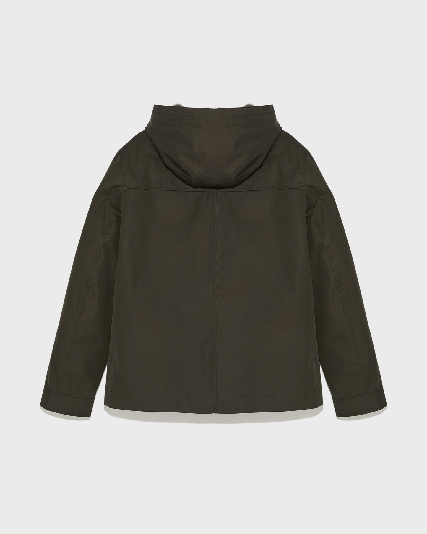 hoodie-en-gabardine-technique-et-vison-deep-brown-brouillard-25whv01970a34xb3107 -Yves Salomon