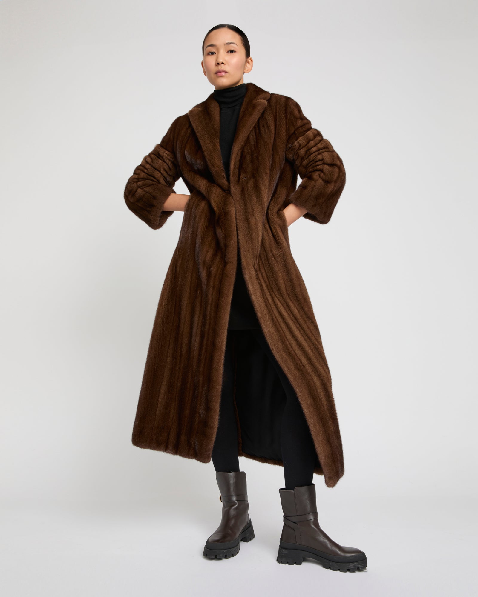 Long Coat in Long-Haired Mink – Yves Salomon