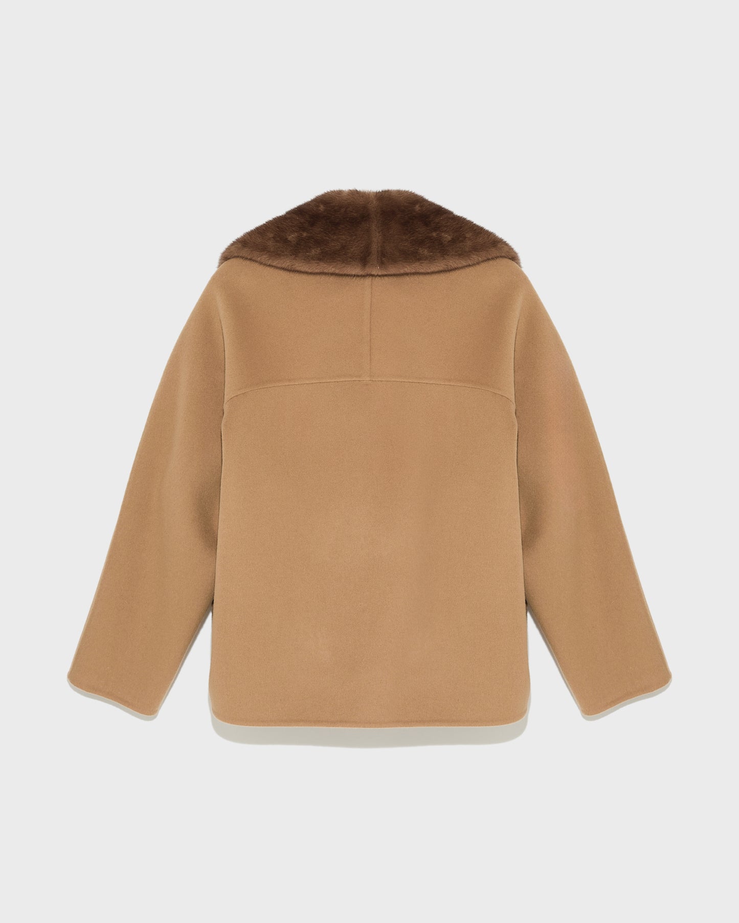 veste-caban-en-cachemire-melange-et-col-amovible-en-vison-toast-25wyv07668cavia2150 -Yves Salomon