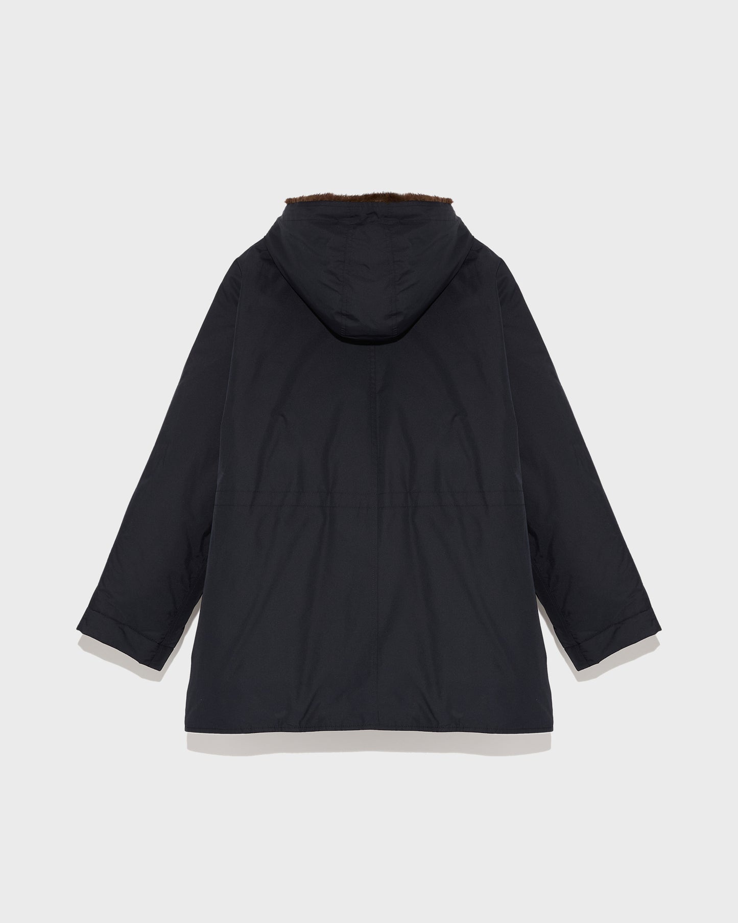 veste-cape-en-tissu-technique-et-vison-long-poil-bleu-fonce-25wyv08573vigaa7029 -Yves Salomon