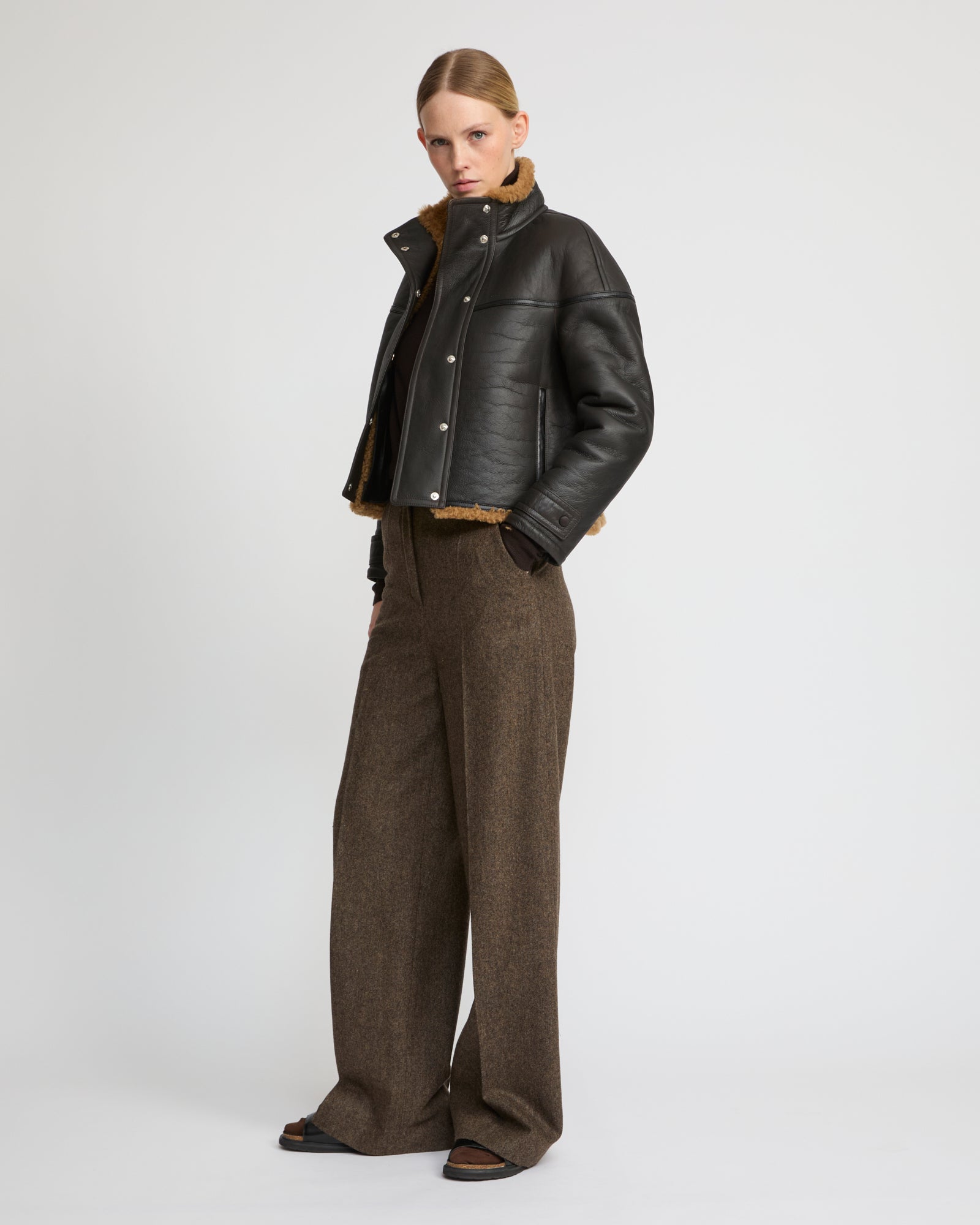 Gonfio merino cropped jacket – Yves Salomon