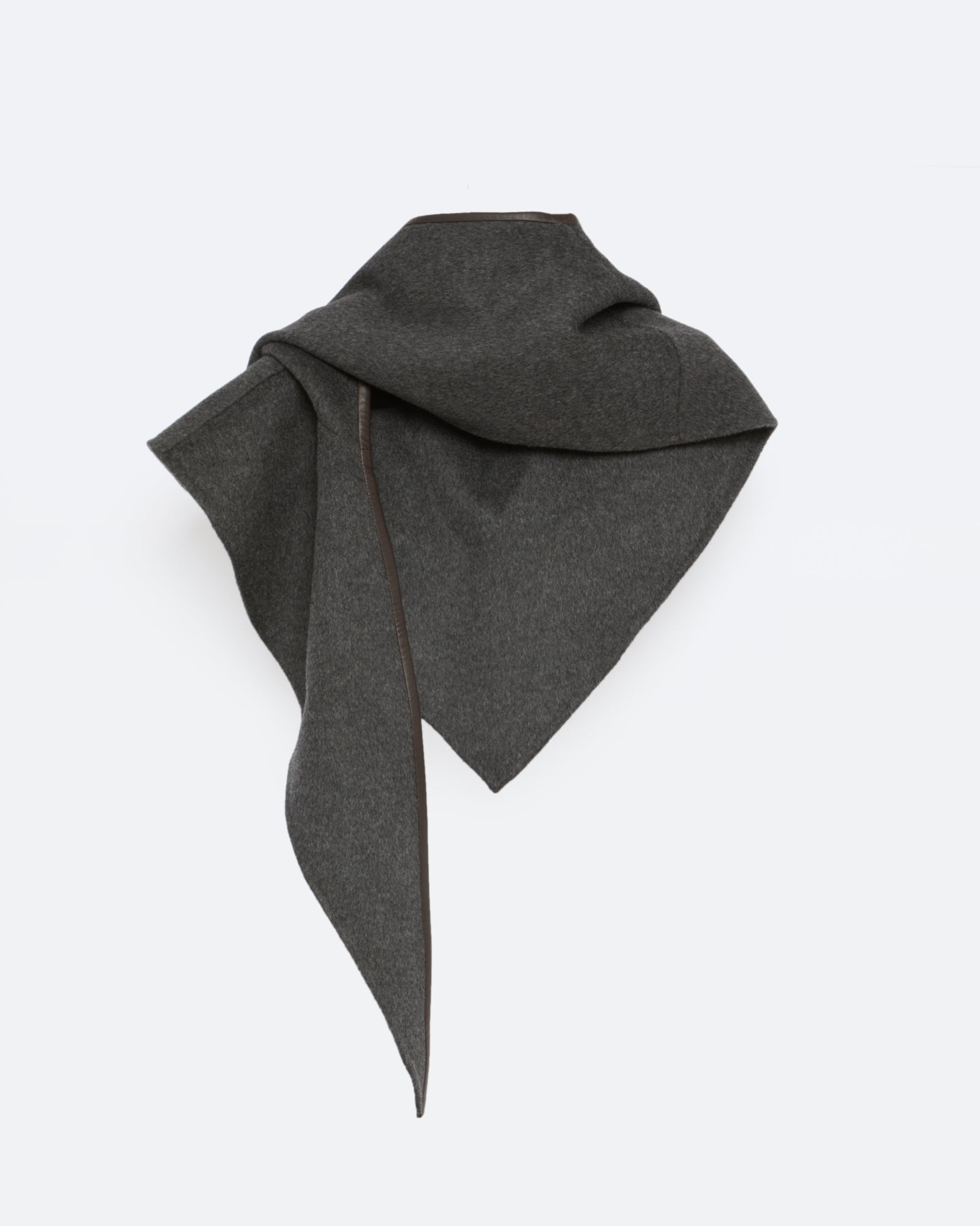 Winter sale -Double-sided cashmere wool hooded scarf-grey – Yves