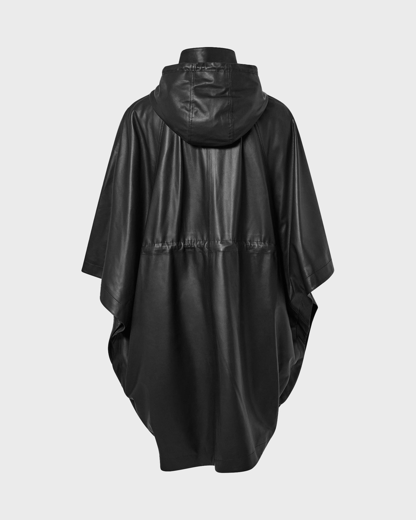 Cape à capuche en cuir d'agneau imperméable -Yves salomon - Nouvelle collection Printemps Été