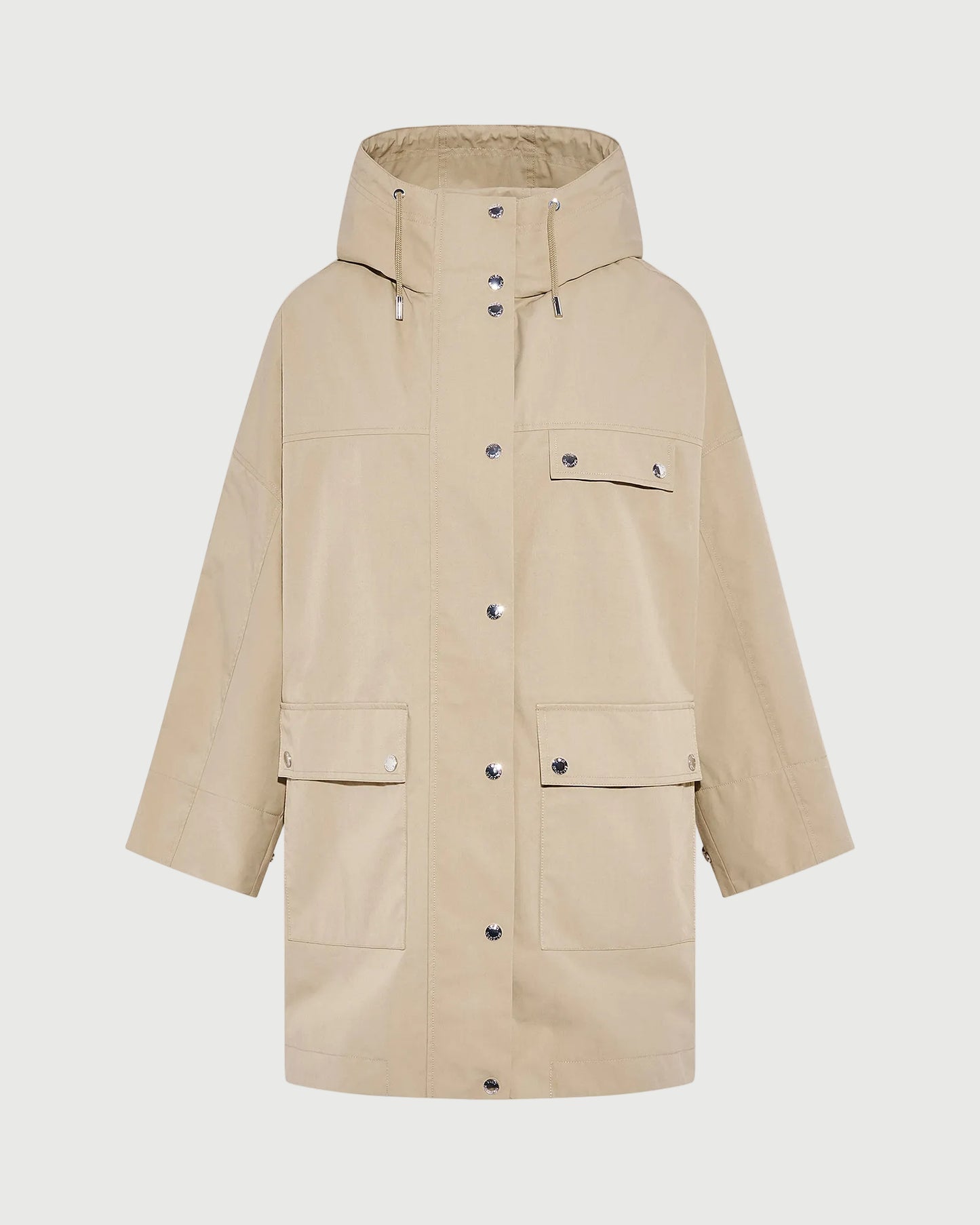 Parka à capuche en coton mélangé imperméable -Yves salomon - Nouvelle collection Printemps Été