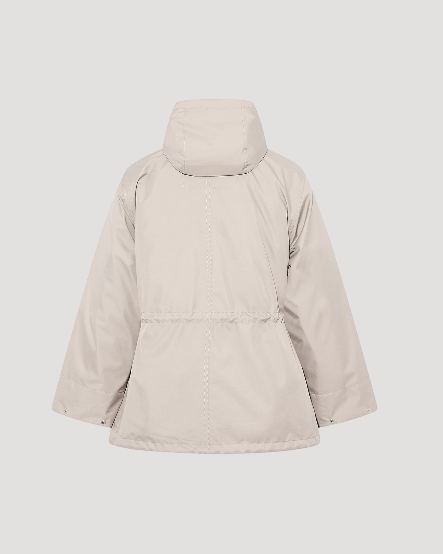 Parka courte en tissu technique imperméable avec fourrure de vison -Yves Salomon