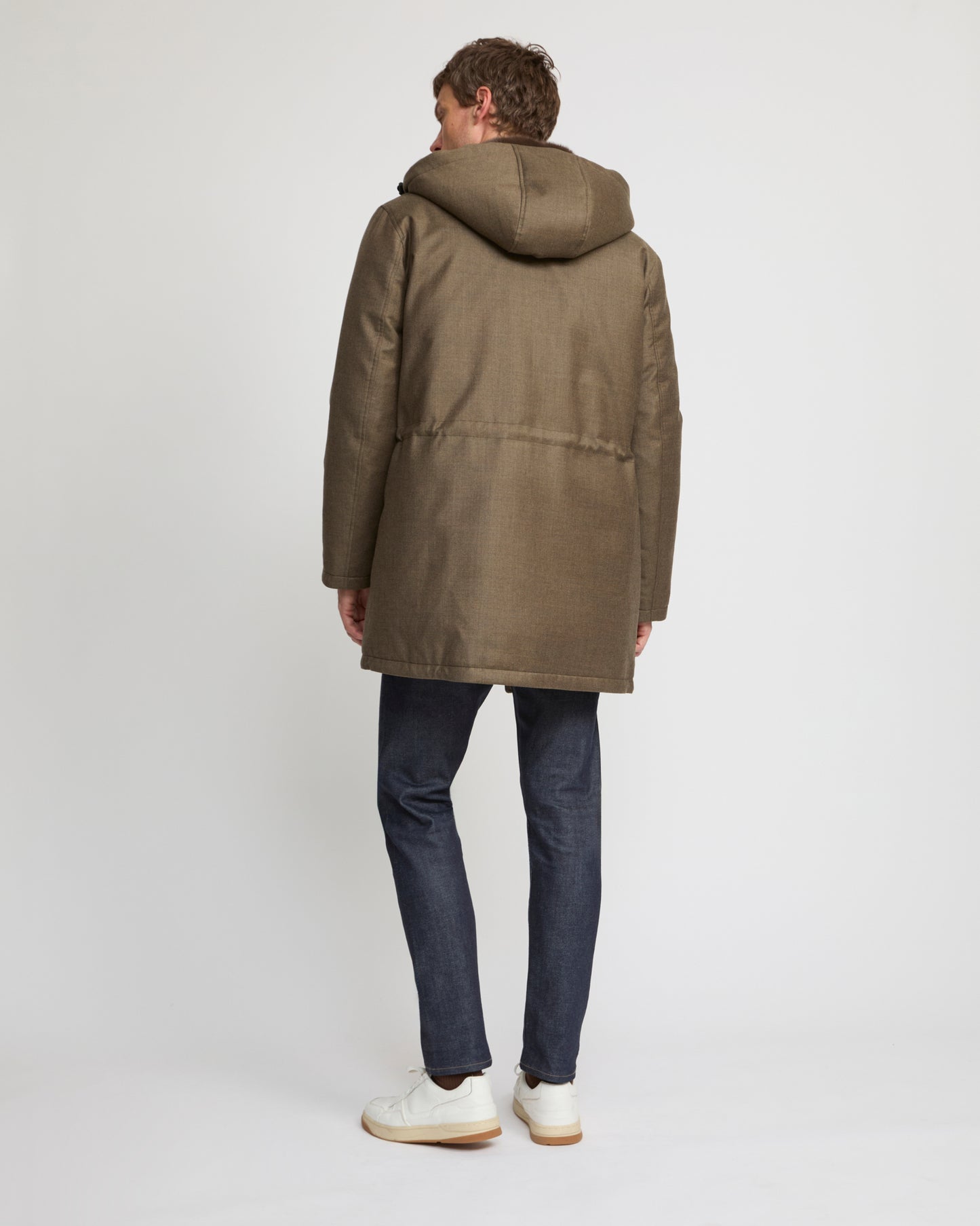 Parka longue iconique en tissu Loro Piana imperméable avec fourrure de vison -Yves Salomon