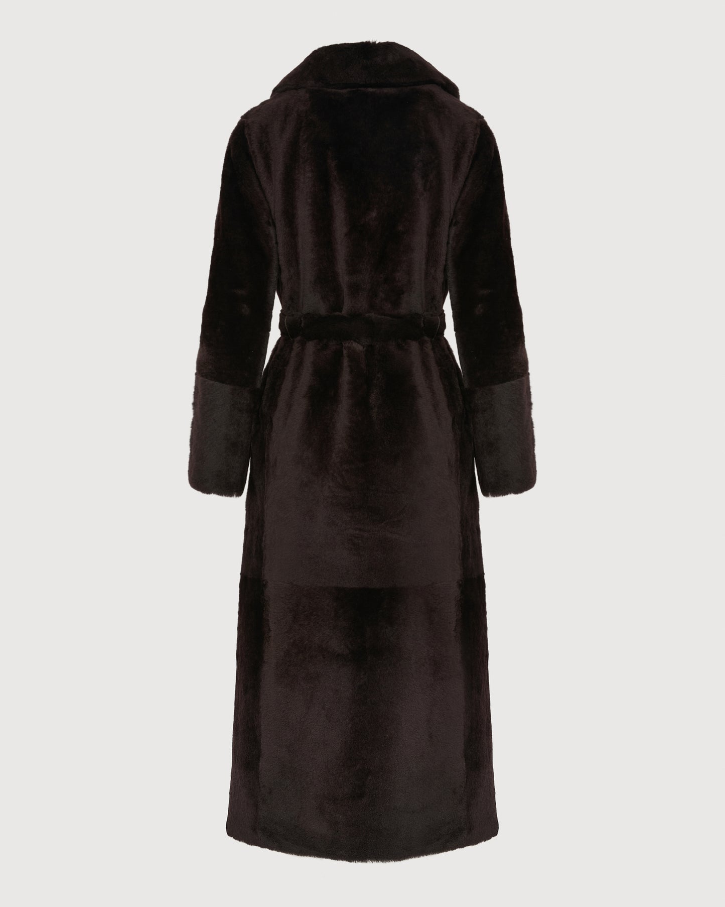 Manteau long réversible en peau lainée d'agneau Lacon -Yves Salomon