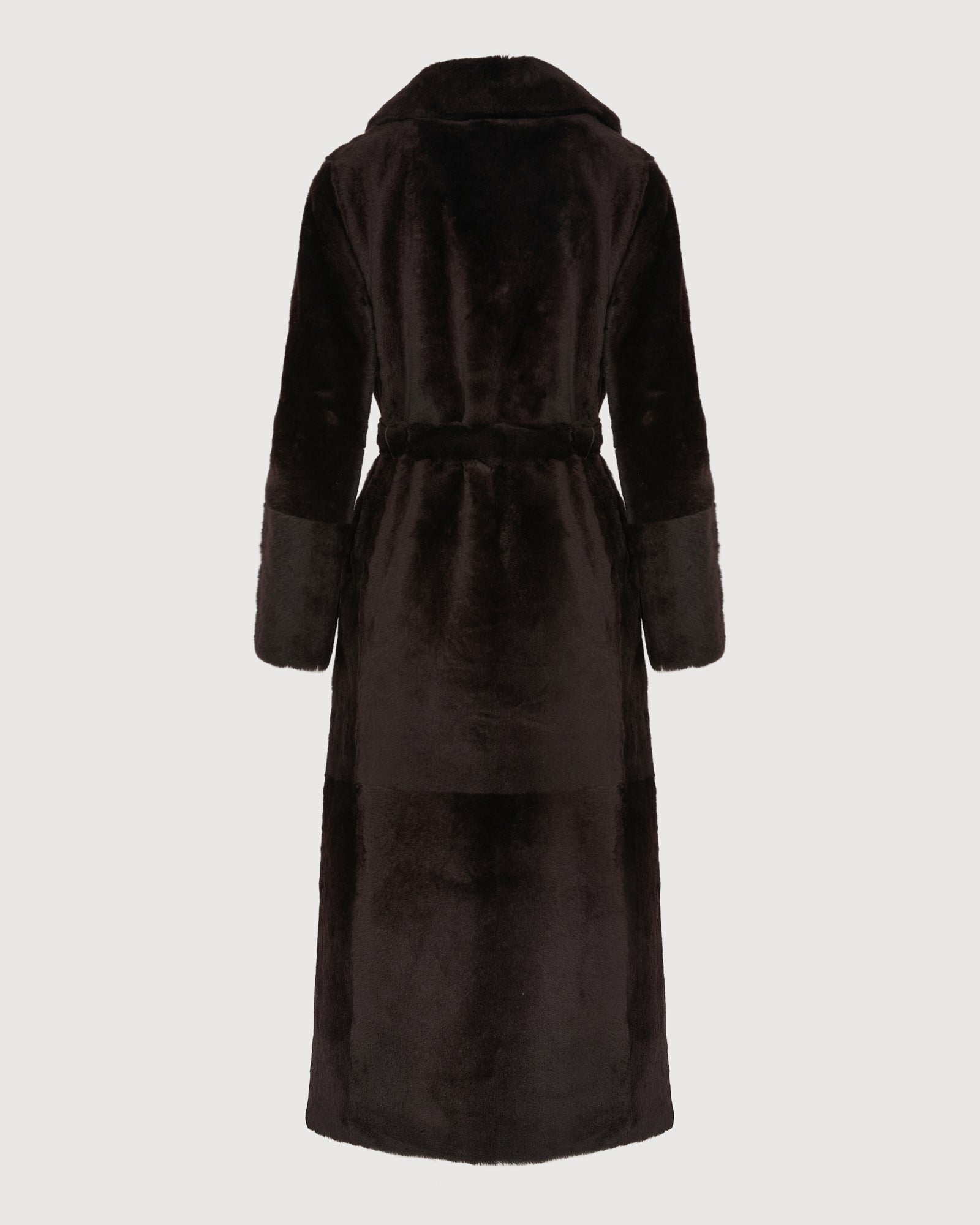 Manteau long réversible en peau lainée d'agneau Lacon -Yves Salomon