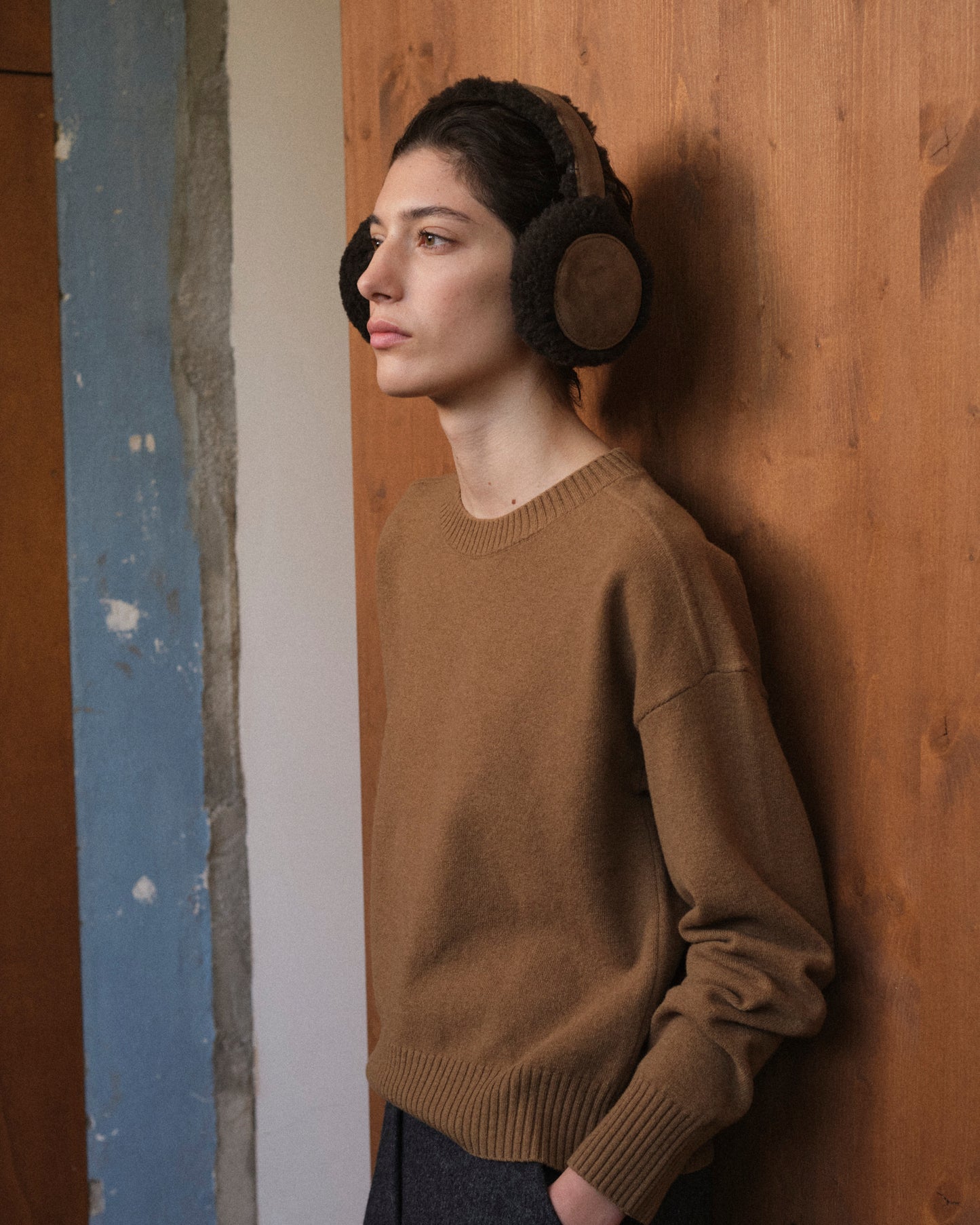 Curly Merino lambskin shearling earmuffs