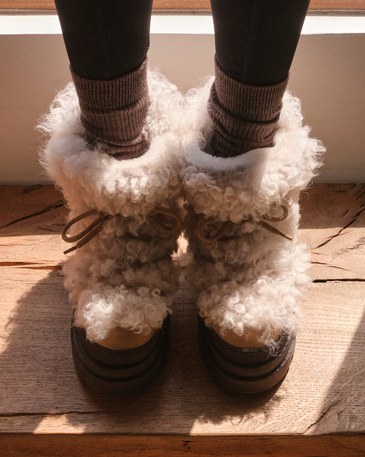 Bottes en peau lainée d'agneau Mérinos