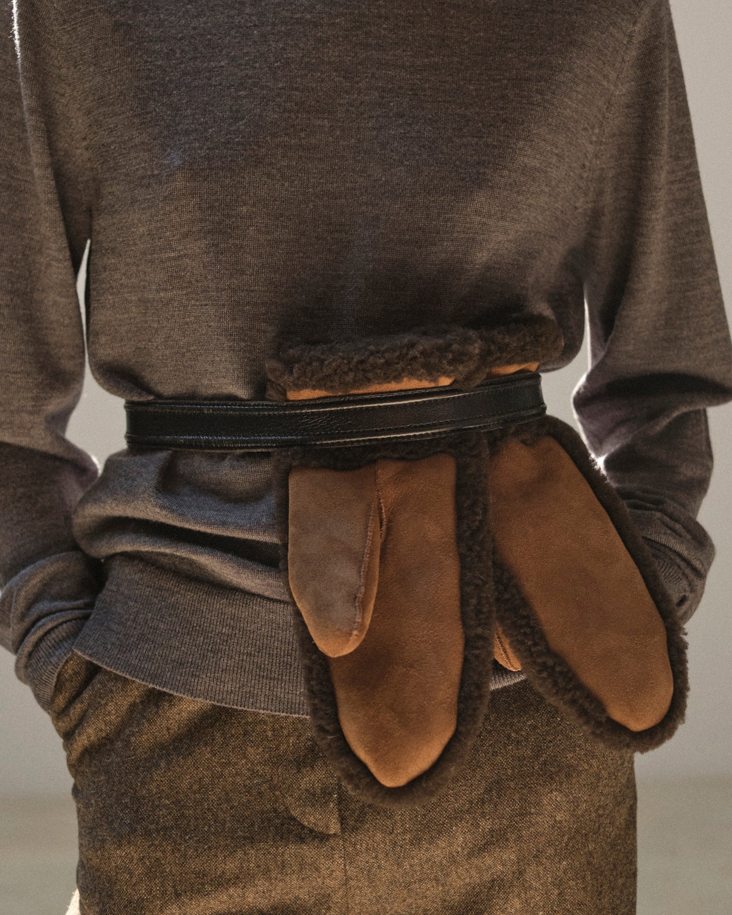 Curly Merino lamb mittens