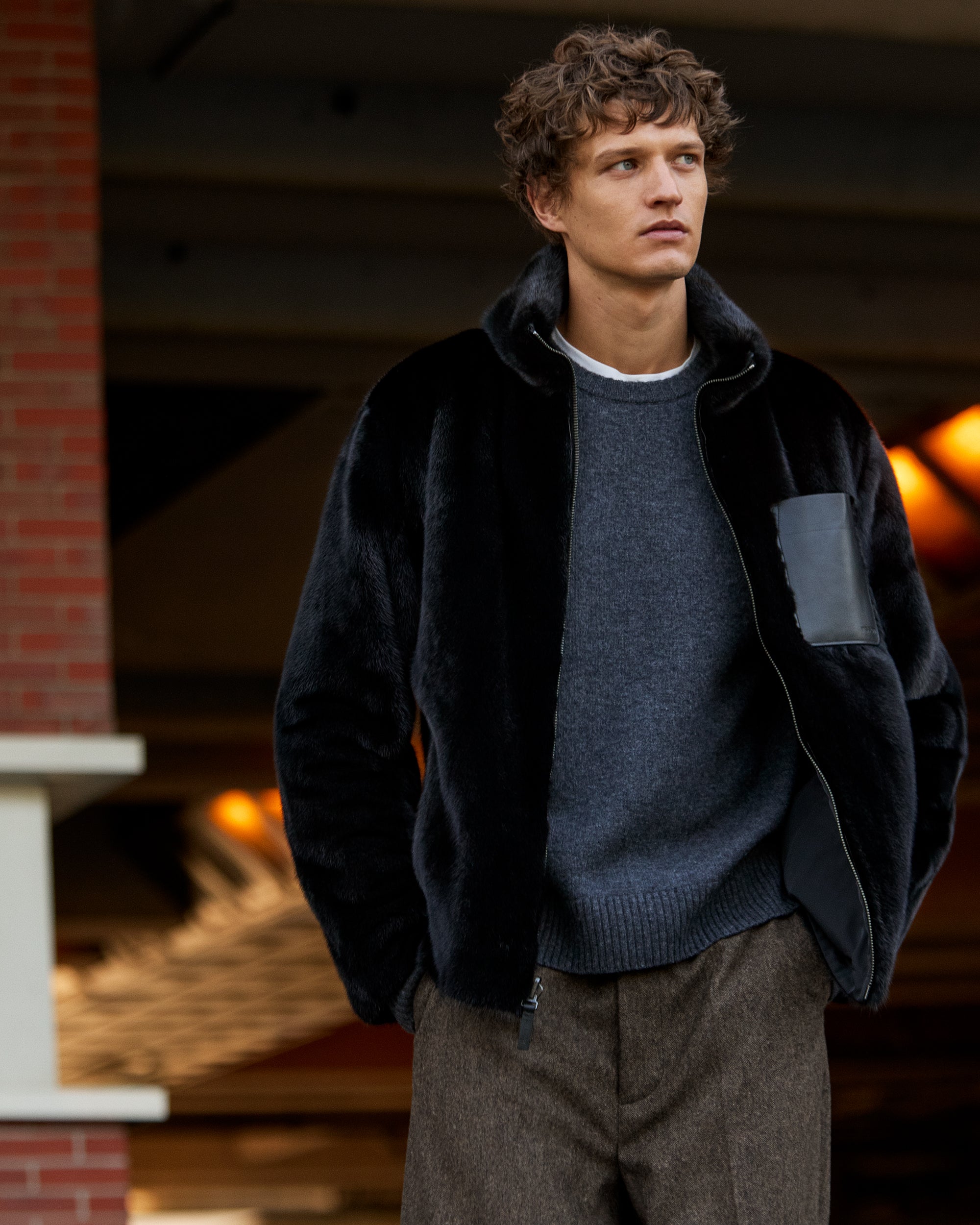 YVES SALOMON パープル　ファーショートコート Waterproof short parka with fox and rabbit fur - Yves