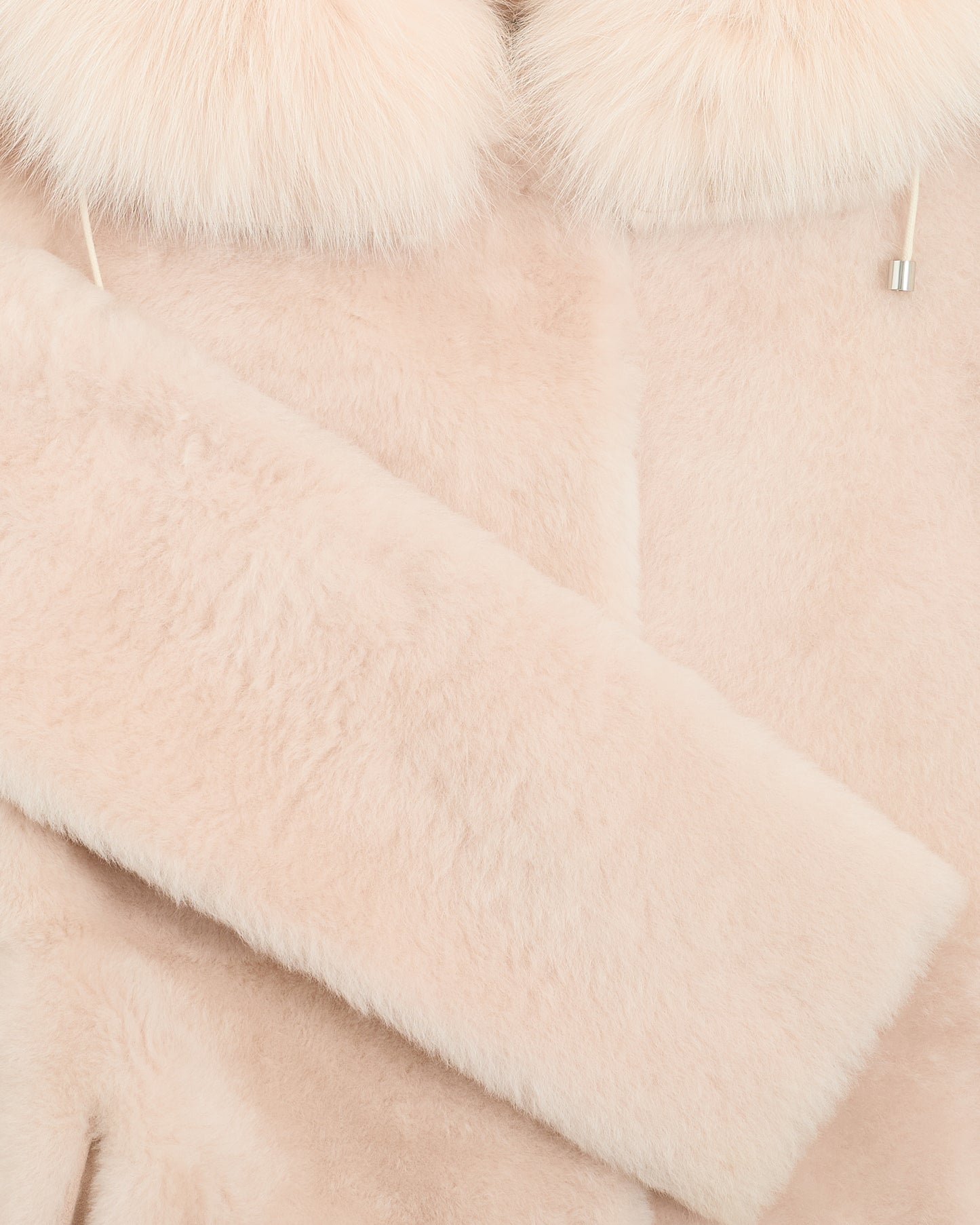 Hooded Lacon lambskin and fox fur jacket