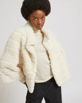Veste en vison long poil