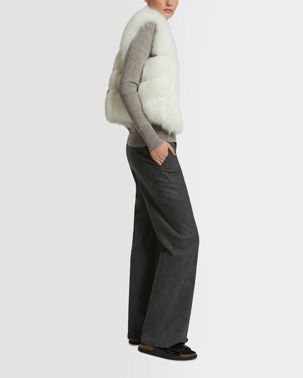 Gilet court en renard