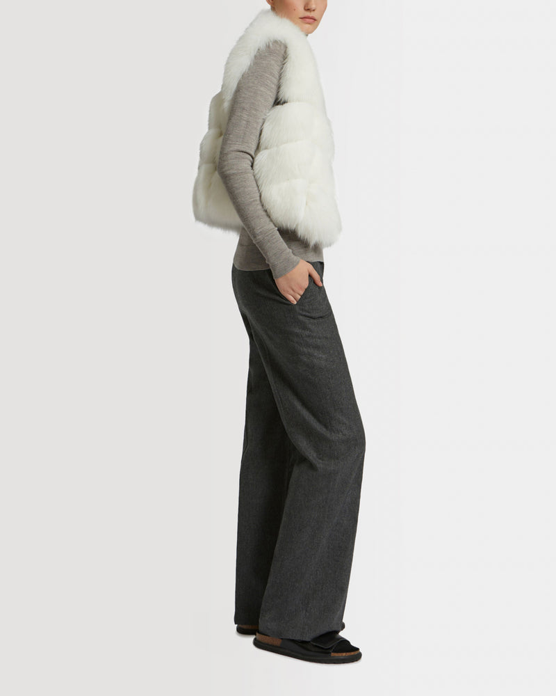 Gilet court en fourrure de renard