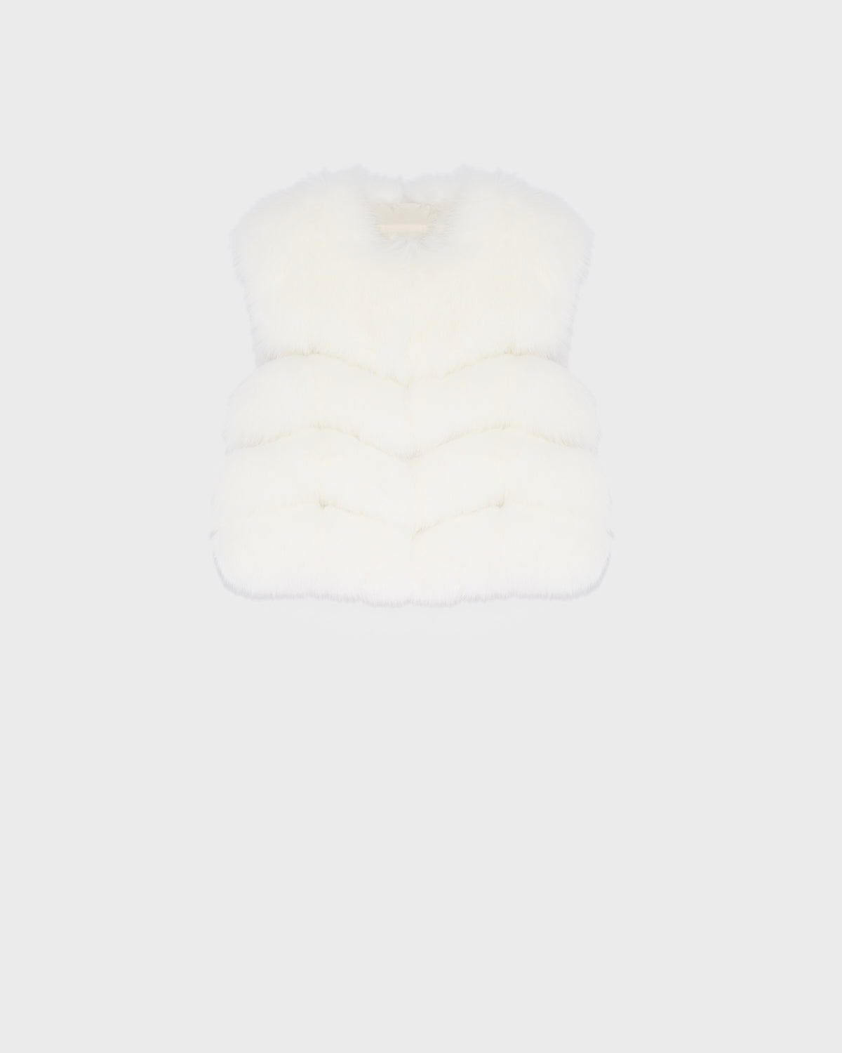 Short gilet in fox fur - white - Yves Salomon