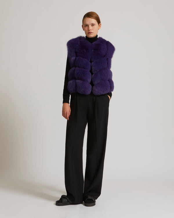 Gilet court en renard