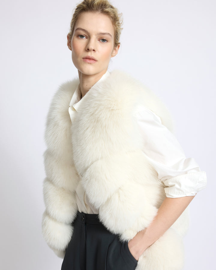 Gilet sans manches en fourrure de renard - Yves Salomon - Nouvelle collection Automne Hiver