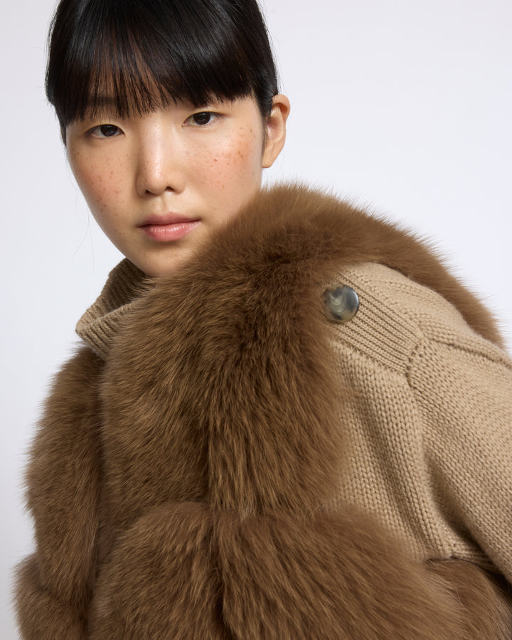 Gilet sans manches en fourrure de renard - Yves Salomon - Nouvelle collection Automne Hiver