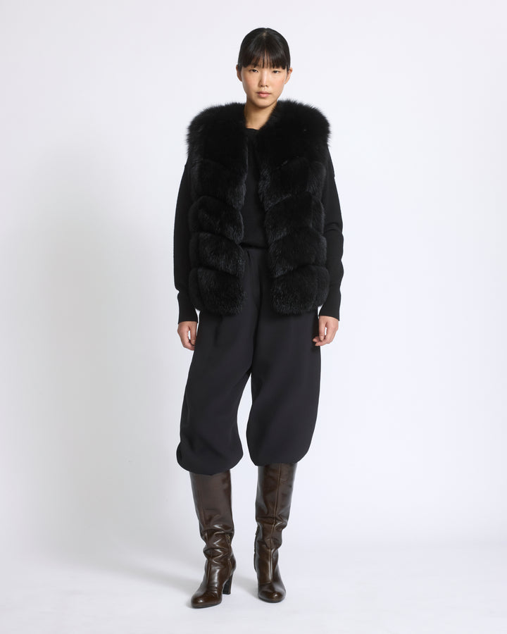 Gilet sans manches en fourrure de renard - Yves Salomon - Nouvelle collection Automne Hiver
