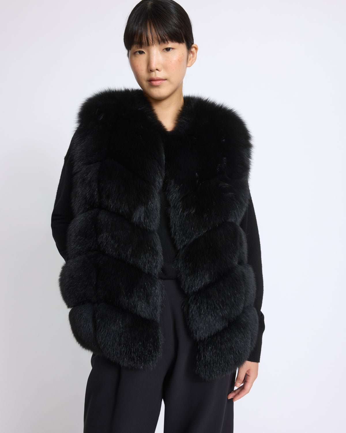 Gilet sans manches en fourrure de renard - Yves Salomon - Nouvelle collection Automne Hiver