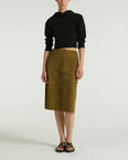 Jupe en cuir d'agneau velours double face
