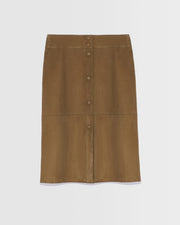 Jupe en cuir d'agneau velours double face
