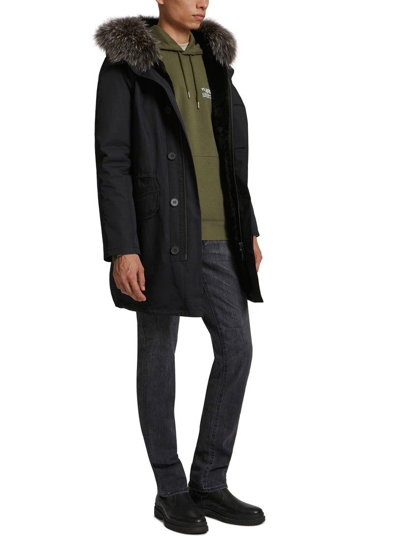 Parka iconique en coton mélangé et fourrure
