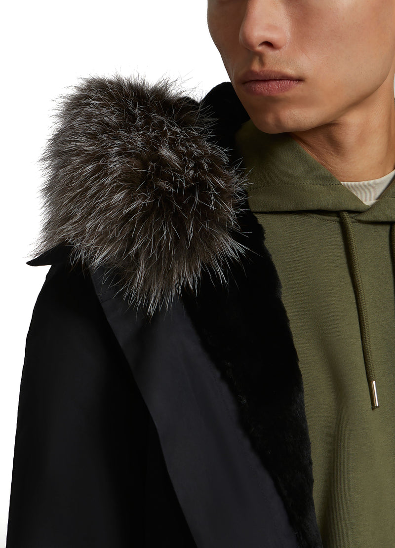 Parka iconique en coton mélangé et fourrure