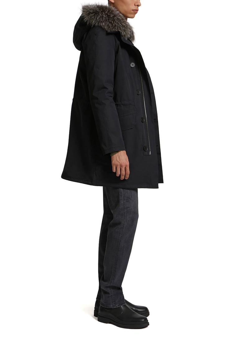 Parka iconique en coton mélangé et fourrure