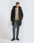 Iconic parka in technical cotton with fox and rabbit fur