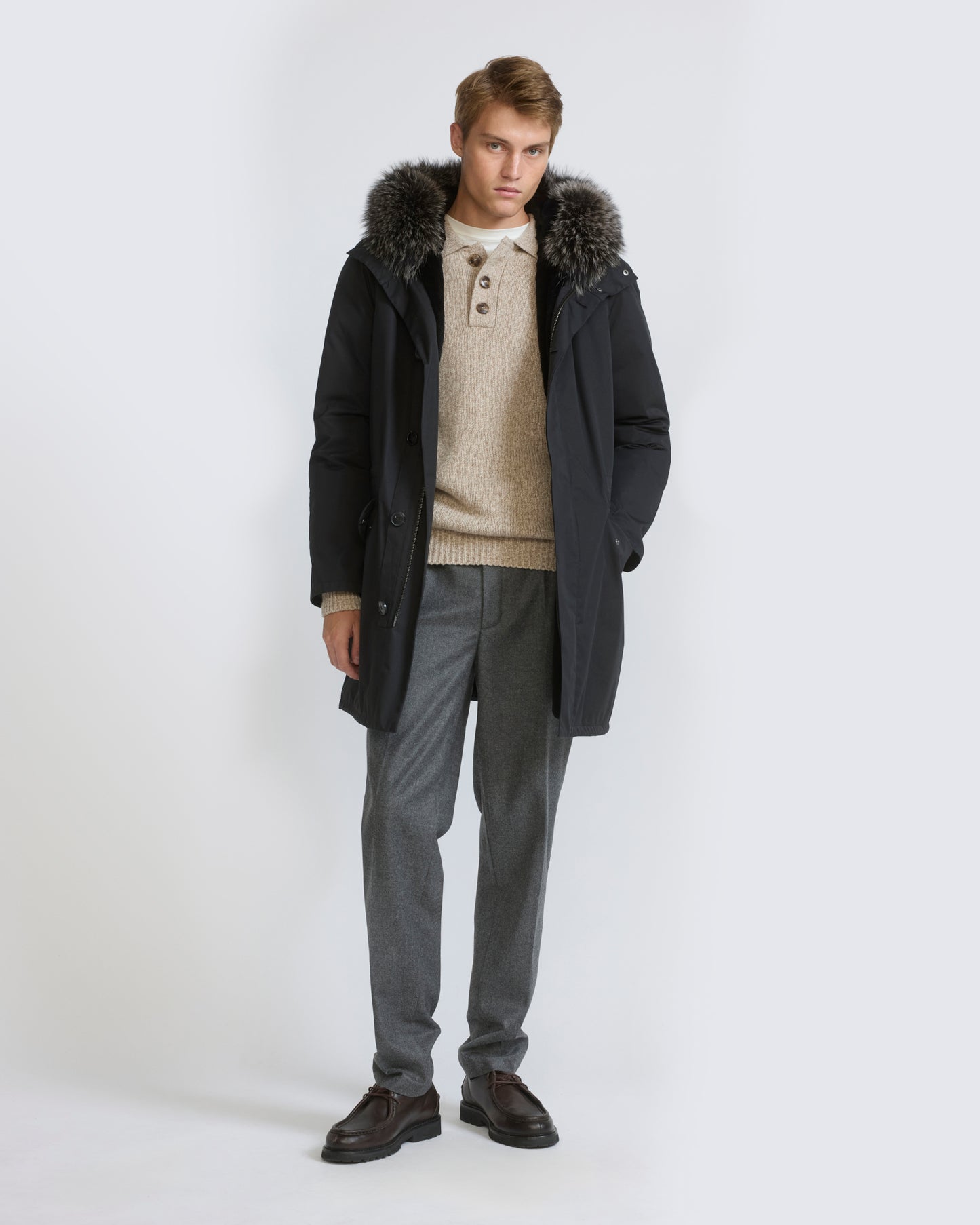 Parka iconique en coton mélangé avec fourrure de renard et lapin